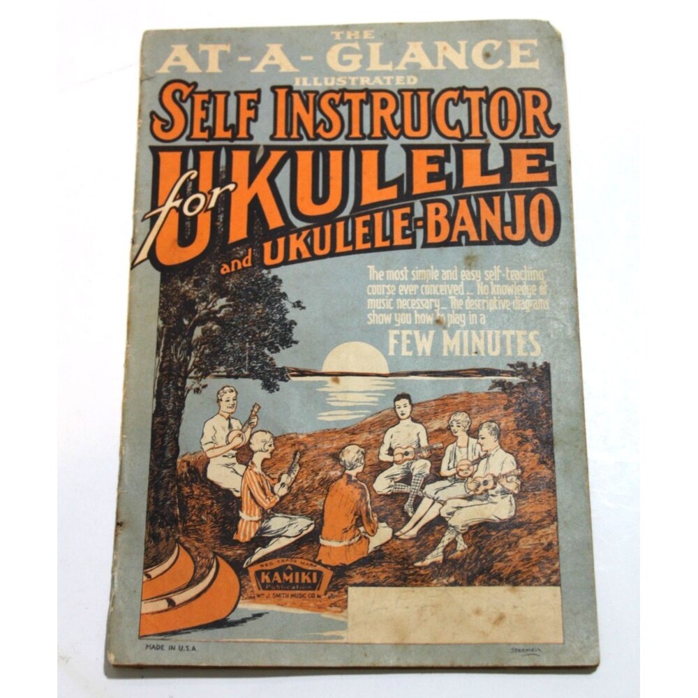 1927 At A Glance Illustrated Self Instructor Ukulele Banjo Uke Wm J Smith Book